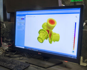 Computer screen showing CAD model